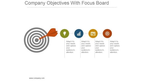 Company Objectives With Focus Board Powerpoint Slide Influencers