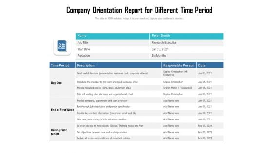 Company Orientation Report For Different Time Period Ppt PowerPoint Presentation Gallery Summary PDF