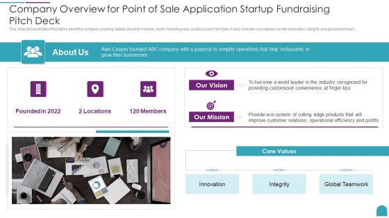 Company Overview For Point Of Sale Application Startup Fundraising Pitch Deck Diagrams PDF