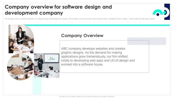 Company Overview For Software Design And Development Company Playbook For Software Engineers Rules PDF