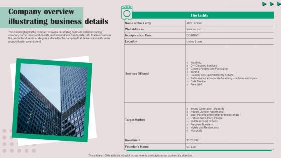 Company Overview Illustrating Business Details Introduction PDF Company Overview Illustrating Business Details Introduction PDF