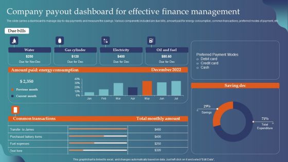 Company Payout Dashboard For Effective Finance Management Introduction PDF