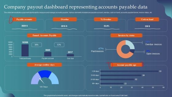 Company Payout Dashboard Representing Accounts Payable Data Introduction PDF