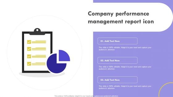 Company Performance Management Report Icon Brochure PDF