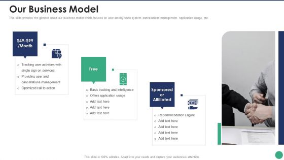 Company Pitch Deck Our Business Model Background PDF