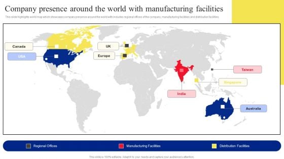 Company Presence Around The World With Manufacturing Facilities Topics PDF