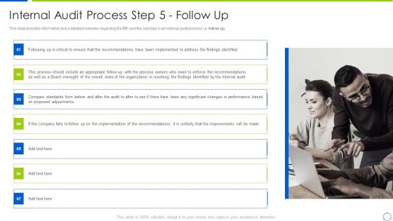 Company Process With Audit Plan Checklist Internal Audit Process Step 5 Follow Up Introduction PDF