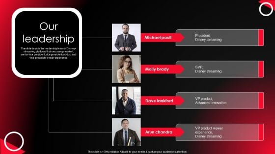 Company Profile For Online Video Service Provider Our Leadership Structure PDF