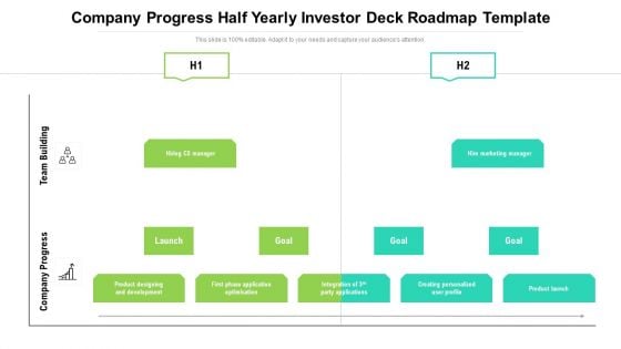 Company Progress Half Yearly Investor Deck Roadmap Template Brochure
