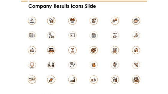 Company Results Icons Slide Growth Ppt PowerPoint Presentation Inspiration Demonstration