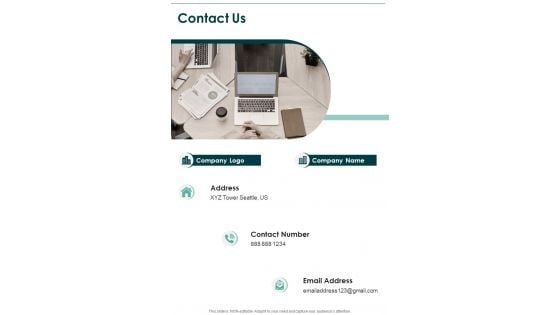 Company Retreat Proposal Template Contact Us One Pager Sample Example Document