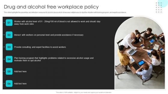 Company Rules And Regulations Manual Drug And Alcohol Free Workplace Policy Mockup PDF