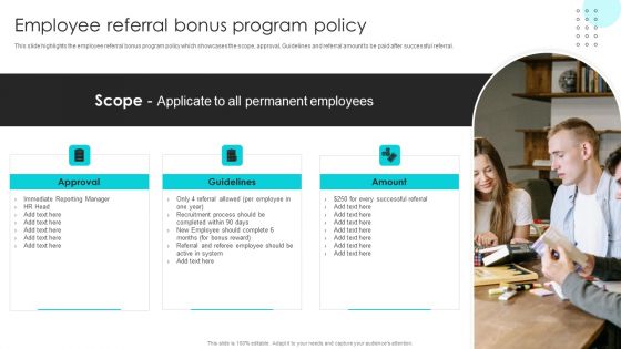Company Rules And Regulations Manual Employee Referral Bonus Program Policy Template PDF