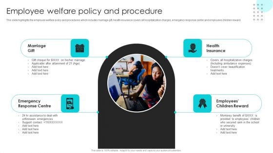 Company Rules And Regulations Manual Employee Welfare Policy And Procedure Infographics PDF