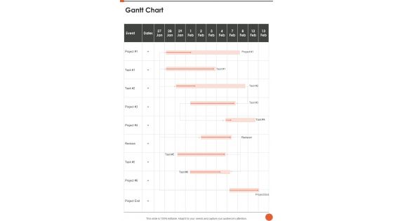 Company Sales Proposal Gantt Chart One Pager Sample Example Document