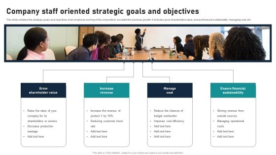 Company Staff Oriented Strategic Goals And Objectives Diagrams PDF