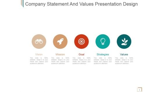 Company Statement And Values Ppt PowerPoint Presentation Inspiration