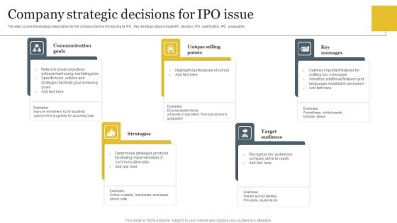 Company Strategic Decisions For IPO Issue Mockup PDF