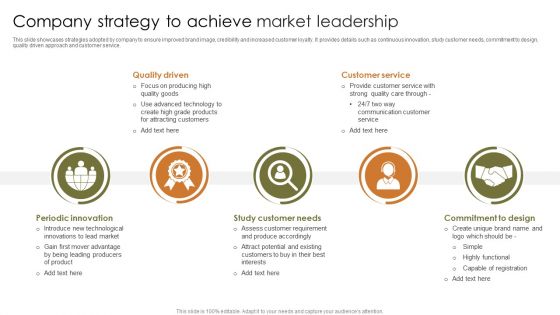 Company Strategy To Achieve Market Leadership Diagrams PDF