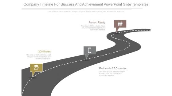 Company Timeline For Success And Achievement Powerpoint Slide Templates