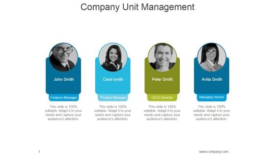 Company Unit Management Ppt PowerPoint Presentation Introduction