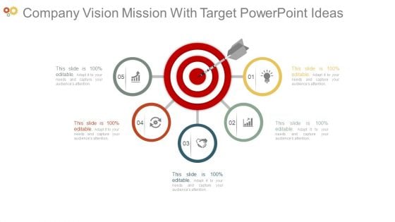 Company Vision Mission With Target Powerpoint Ideas