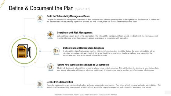 Company Vulnerability Administration Define And Document The Plan Demonstration PDF