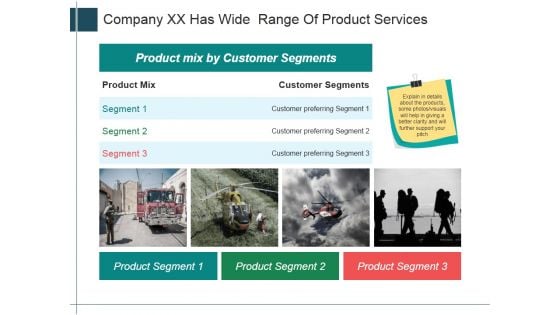 Company Xx Has Wide Range Of Product Services Ppt Powerpoint Presentation Visual Aids Layouts Company Xx Has Wide Range Of Product Services Ppt Powerpoint Presentation Visual Aids Layouts