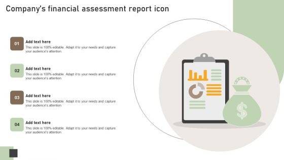 Companys Financial Assessment Report Icon Formats PDF