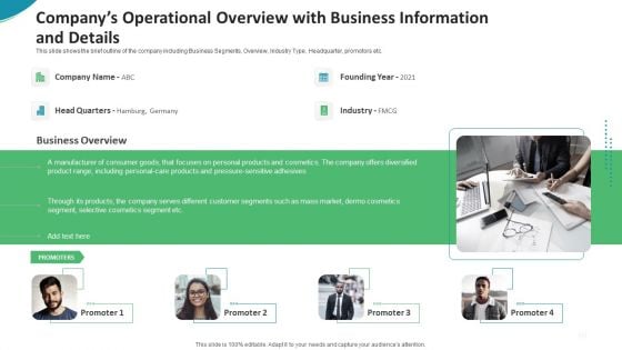 Companys Operational Overview With Business Information And Details Pictures PDF