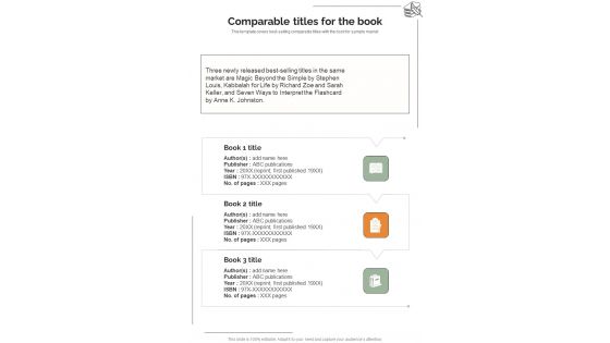 Comparable Titles For The Book Authors Manuscript Proposal Acceleration Program One Pager Sample Example Document