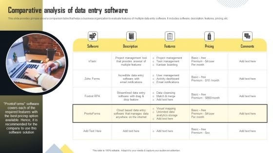 Comparative Analysis Of Data Entry Software Rules PDF