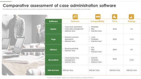Comparative Assessment Of Case Administration Software Brochure PDF
