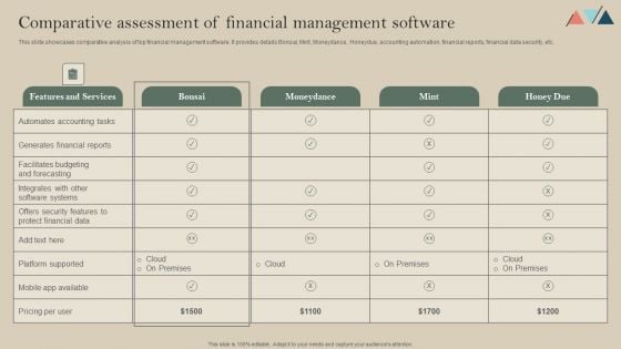 Comparative Assessment Of Financial Management Software Brochure PDF Comparative Assessment Of Financial Management Software Brochure PDF