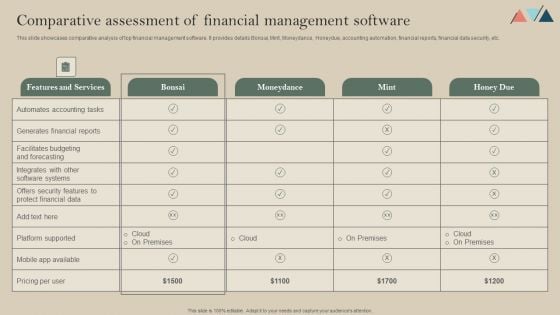 Comparative Assessment Of Financial Management Software Brochure PDF