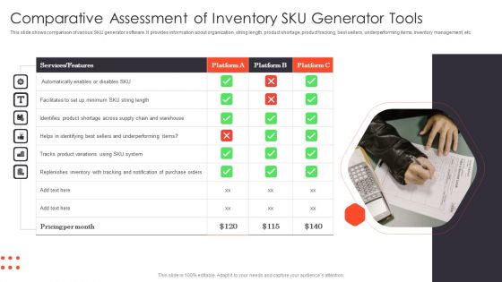 Comparative Assessment Of Inventory SKU Generator Tools Ppt Portfolio Examples PDF Comparative Assessment Of Inventory SKU Generator Tools Ppt Portfolio Examples PDF