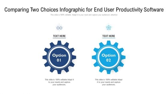 Comparing Two Choices Infographic For End User Productivity Software Ppt PowerPoint Presentation Gallery Examples PDF