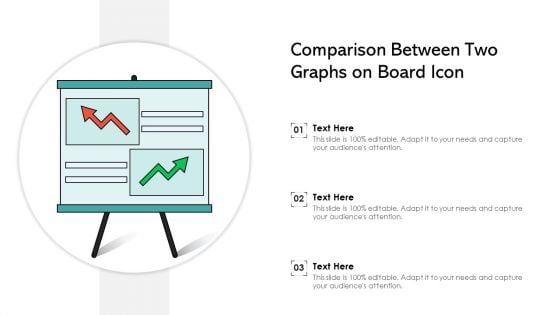 Comparison Between Two Graphs On Board Icon Ppt Portfolio Professional PDF