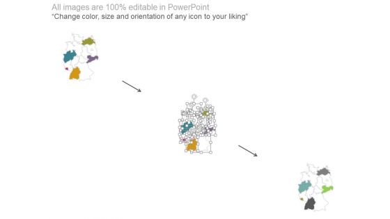 Comparison Map Chart With Social Media Icons Powerpoint Slides