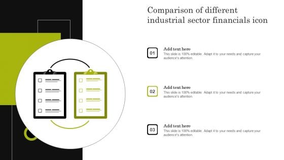 Comparison Of Different Industrial Sector Financials Icon Formats PDF