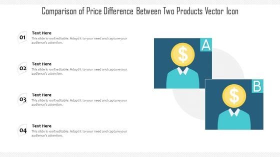 Comparison Of Price Difference Between Two Products Vector Icon Ppt Summary Model PDF