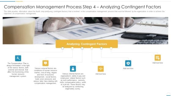 Compensation Management Process Step 4 Analyzing Contingent Factors Slides PDF