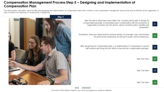 Compensation Management Process Step 5 Designing And Implementation Of Compensation Plan Brochure PDF