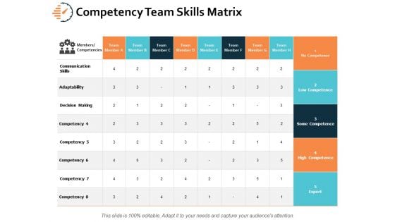 Competency Team Skills Matrix Ppt PowerPoint Presentation Professional Summary