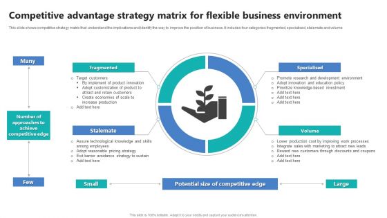 Competitive Advantage Strategy Matrix For Flexible Business Environment Ppt PowerPoint Presentation Summary Files PDF