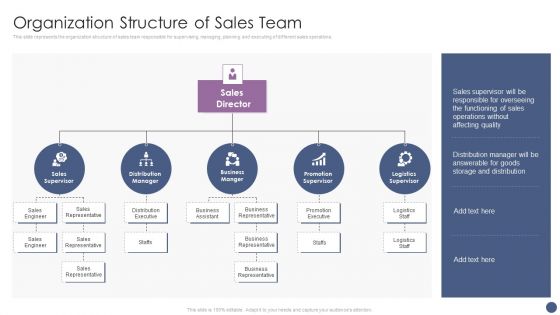 Competitive Sales Strategy Development Plan For Revenue Growth Organization Structure Of Sales Team Pictures PDF