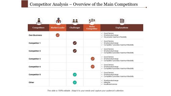 Competitor Analysis Overview Of The Main Competitors Ppt PowerPoint Presentation Model Clipart