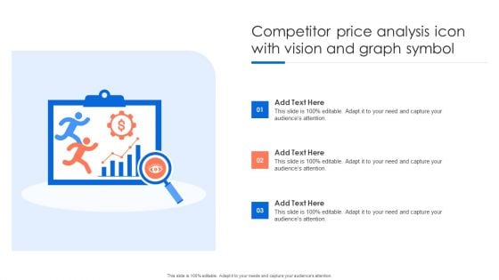 Competitor Price Analysis Icon With Vision And Graph Symbol Structure PDF