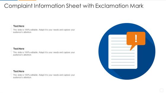 Complaint Information Sheet With Exclamation Mark Pictures PDF