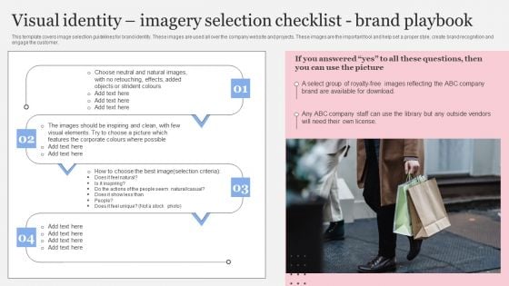 Complete Brand Promotion Playbook Visual Identity Imagery Selection Checklistbrand Playbook Pictures PDF